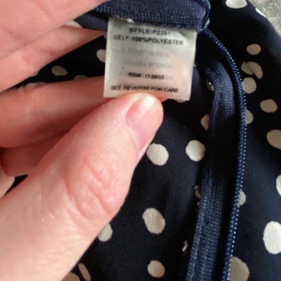 Sugarlips Navy and Cream Polkadot Wide Leg Pants - Picture 6 of 9